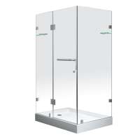 Hinge cheap price frameless clear glass shower door, bathroom shower booth