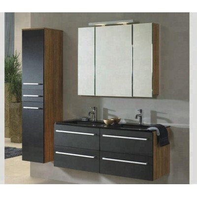 Spain market bathroom cabinet melamine black bathroom design furniture