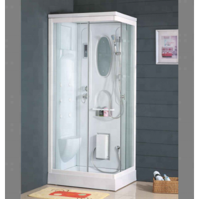 Hot-selled rectangle clear glass completed shower room & steam sauna shower room with white frame